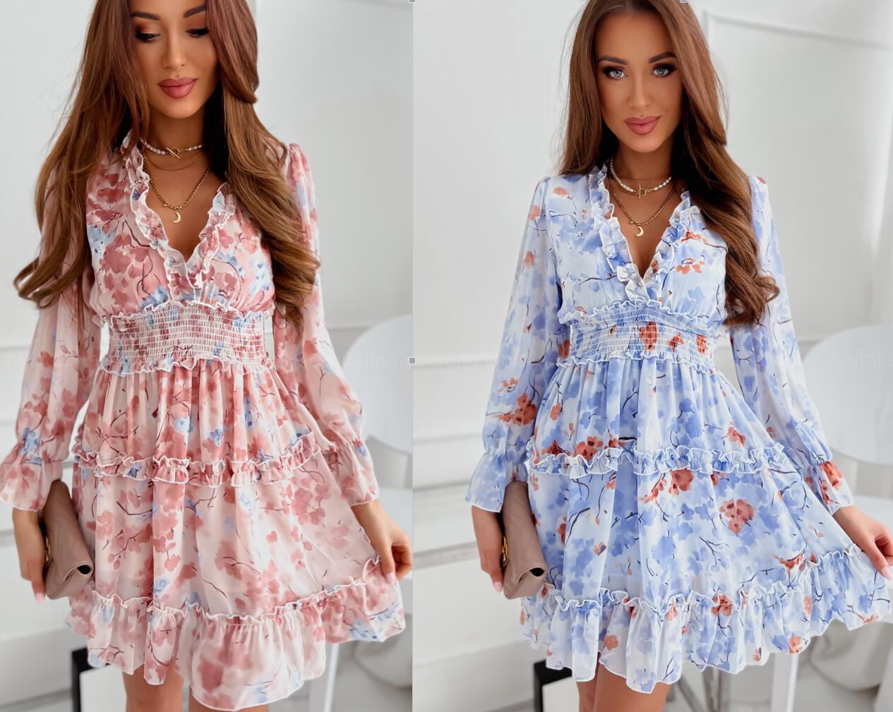 Women's Wear Floral Chiffon Dress Women's Clothing