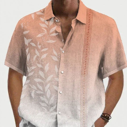 Hawaiian Short Sleeve Gradient Color 3D Digital Printing Shirt