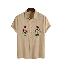 Load image into Gallery viewer, Uropean Men&#39;&#39;s Casual Short Sleeved  Quick Sell Embroidered Men&#39;&#39;s Shirt
