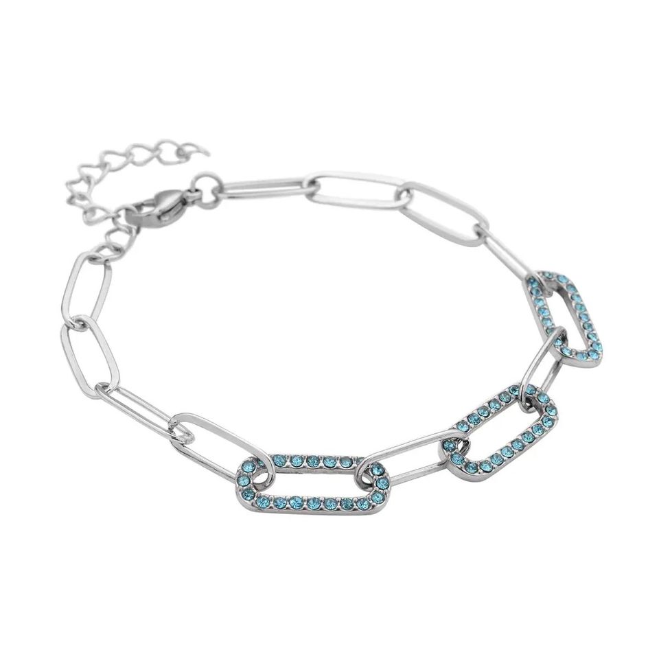 Trendy Crystal Paperclip Bracelets - Chic and Sparkling Jewelry