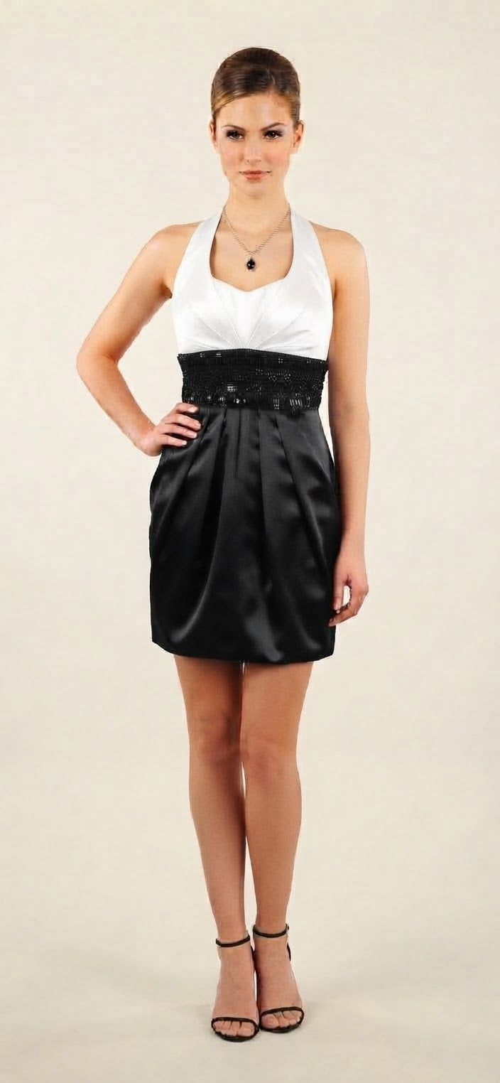 Satin Beaded Waist with Pleated Pockets Dress Size 5/6