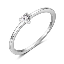 Load image into Gallery viewer, JewelOra Silver color Ring with Cubic Zirconia Classic Style Wedding Engagement Rings for Women Bridesmaid Gifts
