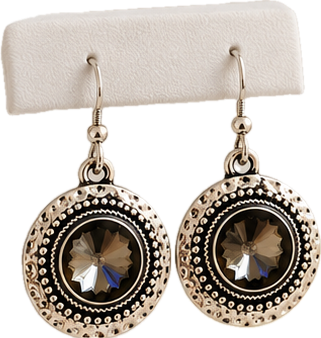 Statement Smoky Crystal Necklace & Matching Earrings Set