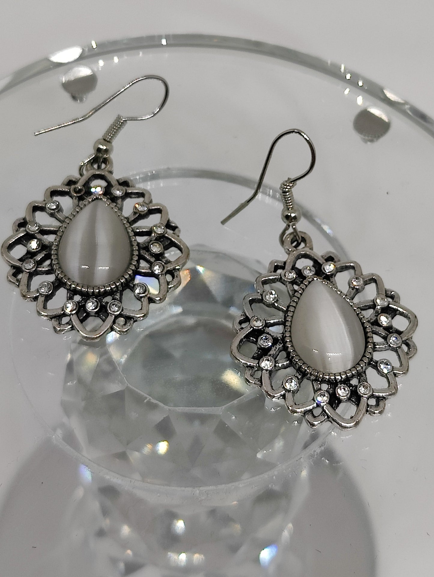 Crystal Beaded Jeweled Dangle Earrings