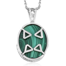 Load image into Gallery viewer, KARIS African Malachite Mermaid Pendant Necklace 20 Inches
