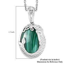 Load image into Gallery viewer, KARIS African Malachite Mermaid Pendant Necklace 20 Inches
