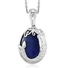 Load image into Gallery viewer, KARIS Lapis Lazuli Mermaid Pendant Necklace 20 Inches
