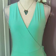 Load image into Gallery viewer, Mint Green Sleeveless High Low Women&#39;s Wrap Dress Size Medium
