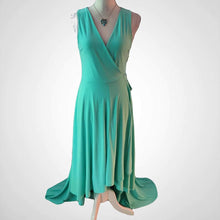Load image into Gallery viewer, Mint Green Sleeveless High Low Women&#39;s Wrap Dress Size Medium
