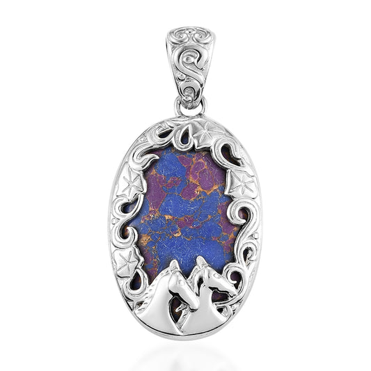 Mojave Purple Turquoise Solitaire Pendant in Platinum