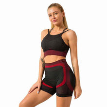 Load image into Gallery viewer, Athletic Wear 2 pc Be Fit Quick Dry Breathable Seamless Sports Bra and Yoga Workout Shorts
