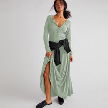 Load image into Gallery viewer, Women&#39;s Temperament Pure Color Long Sleeve Dress
