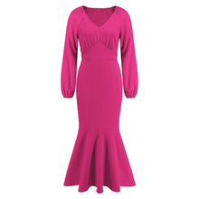 Load image into Gallery viewer, Women&#39;s Fashion Temperament V-neck Long Sleeve Dress

