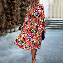 Load image into Gallery viewer, Women&#39;s Fashionable Round Neck Printed Dress
