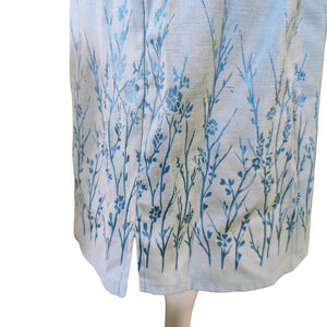 Pale Blue Sleeveless Embroidered Sheath Dress Size Large