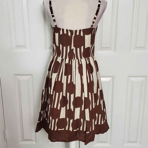 Square Neck Lined Geometric Print Fit and Flare Dress Size 8