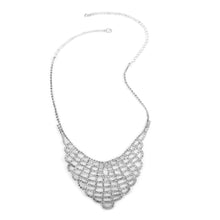 Load image into Gallery viewer, White Austrian Crystal Wedding Earrings and V Shape Necklace 22 Inches
