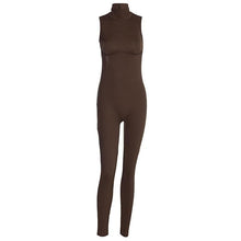 Load image into Gallery viewer, Sleeveless High-necked Yoga Bodycon Jumpsuit

