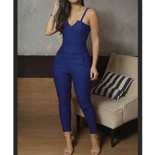 Load image into Gallery viewer, Ladies Summer Solid Color Skinny Jumpsuit High Stretch Suspender Jumpsuit
