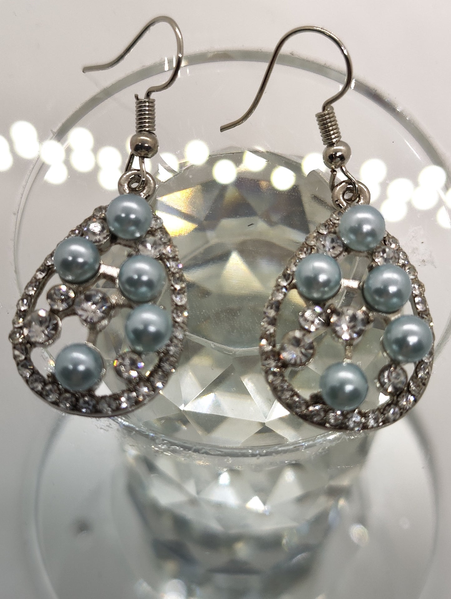 Crystal Beaded Jeweled Dangle Earrings