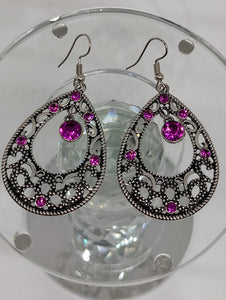Crystal Beaded Jeweled Dangle Earrings