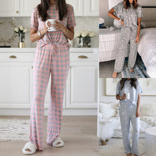 Load image into Gallery viewer, Women&#39;s Printed Short Sleeve Two Piece Loungewear
