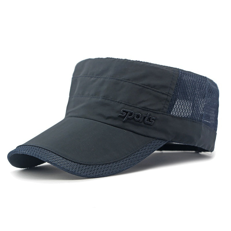 Peaked Cap Summer Mesh Breathable Swimming Sunshade Flat Top Military Cap