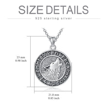 Load image into Gallery viewer, Viking Wolf Necklace Viking Jewelry Viking Runes Coin Wolf Pendant for Men Women
