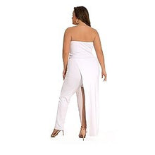 Load image into Gallery viewer, Asymmetric Split Leg Strapless Stretchy Party Romper Jumpsuit

