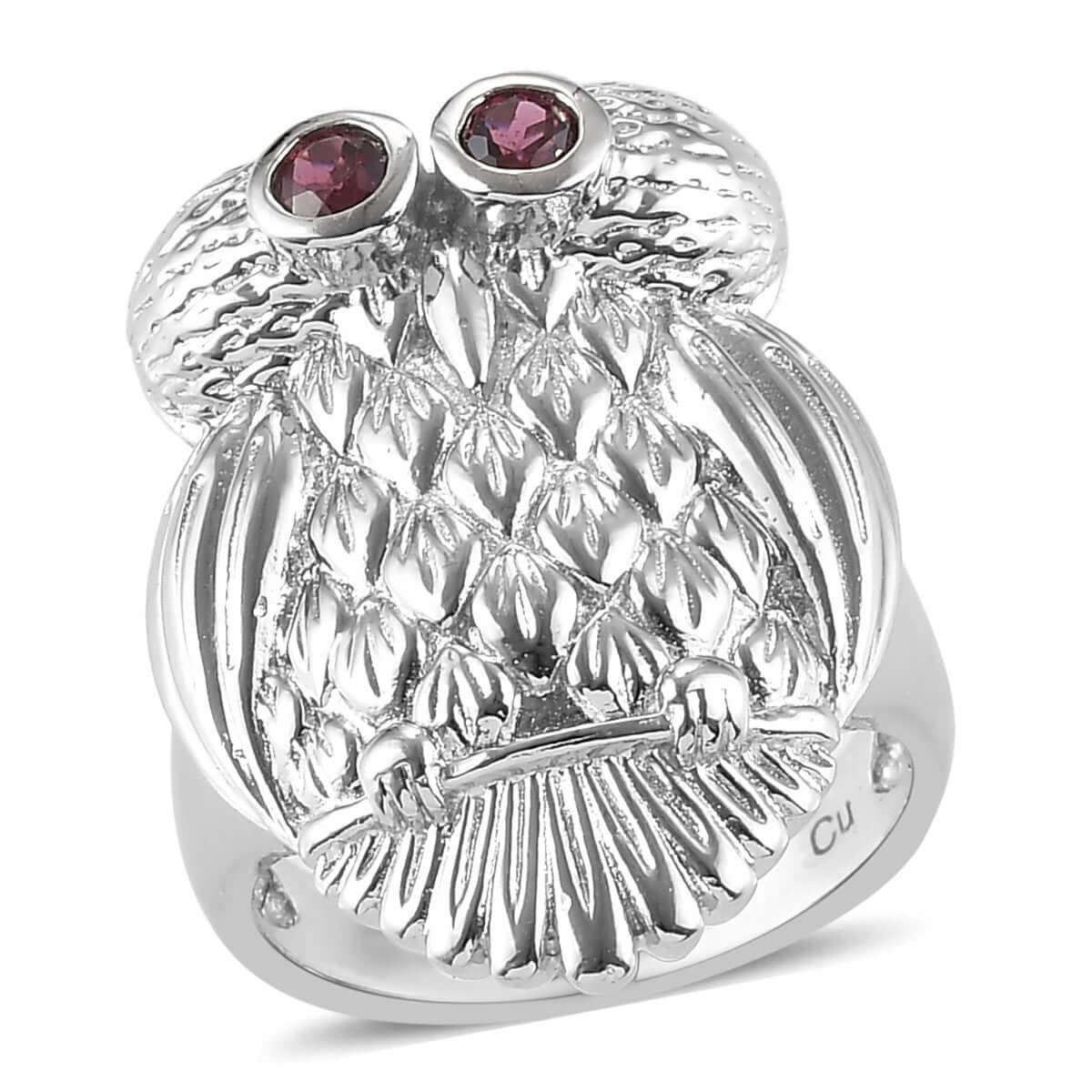 Orissa Rhodolite Garnet Owl Ring