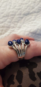 5.20 ctw Lapis Lazuli Multi Band Ring in Platinum Size 7