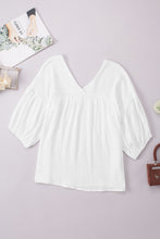 Load image into Gallery viewer, Dropped Shoulder V-Neck Blouse

