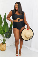 Load image into Gallery viewer, Marina West Swim Sanibel Crop Swim Top and Ruched Bottoms Set in Black
