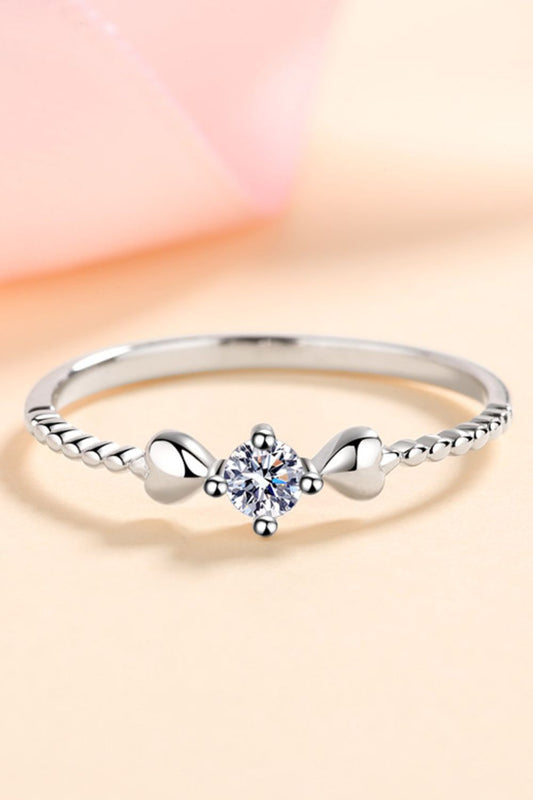 Baeful Moissanite Heart 925 Sterling Silver Ring