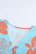 Load image into Gallery viewer, Printed V-Neck Drawstring Waist Dress
