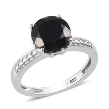 Load image into Gallery viewer, 1.10 ctw Natural Thai Black Spinel Ring in Platinum Over Sterling Silver2
