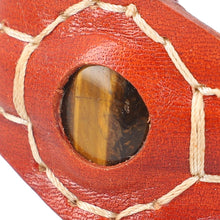 Load image into Gallery viewer, 100% Genuine Leather Cuff Bracelet with South African Tiger&#39;s Eye
