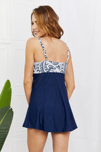 Load image into Gallery viewer, Marina West Swim Full Size Sail With Me V-Neck Swim Dress in Paisley Navy
