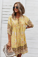 Load image into Gallery viewer, Bohemian Tie Neck Mini Dress
