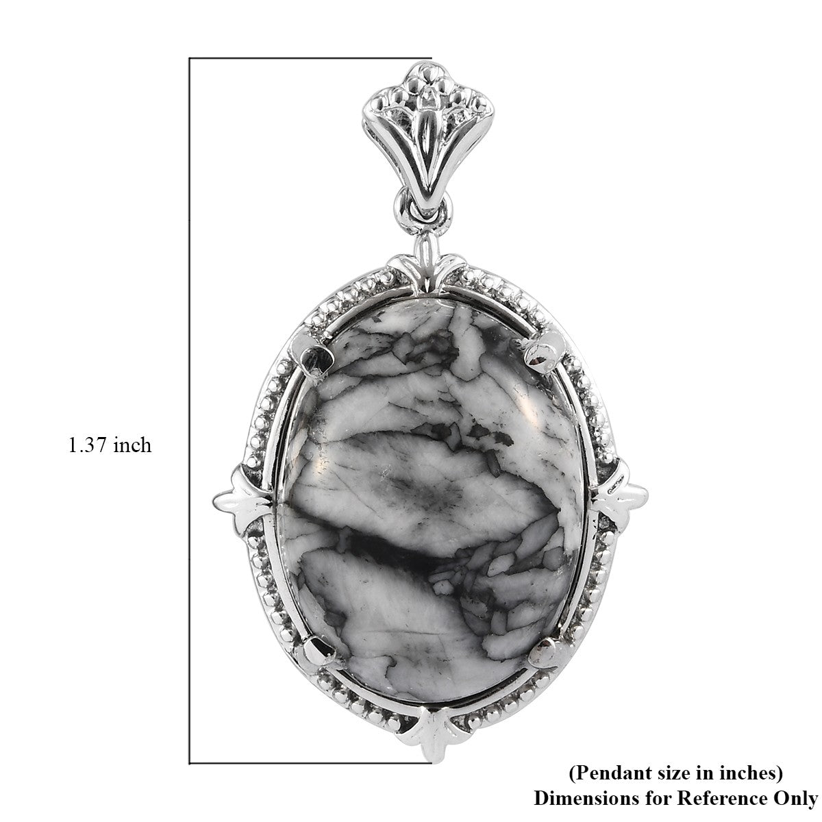 Austrian Pinolith Solitaire Pendant in Stainless Steel