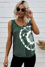 Load image into Gallery viewer, Tie-Dye Scoop Neck Henley Tank
