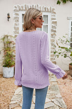 Load image into Gallery viewer, Eyelet Lace Trim Flounce Sleeve Blouse
