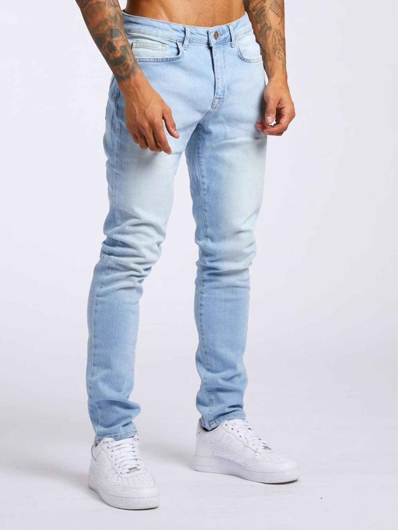 ROMWE Guys Cotton Washed Jeans