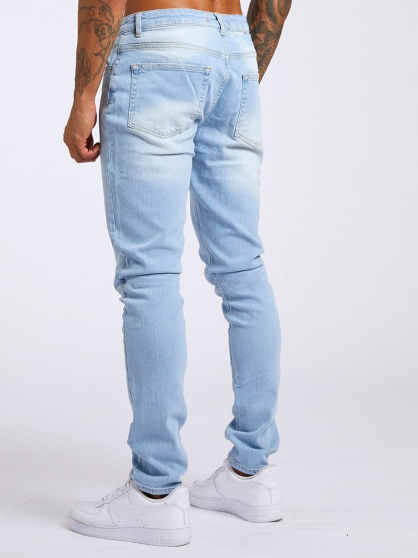 ROMWE Guys Cotton Washed Jeans