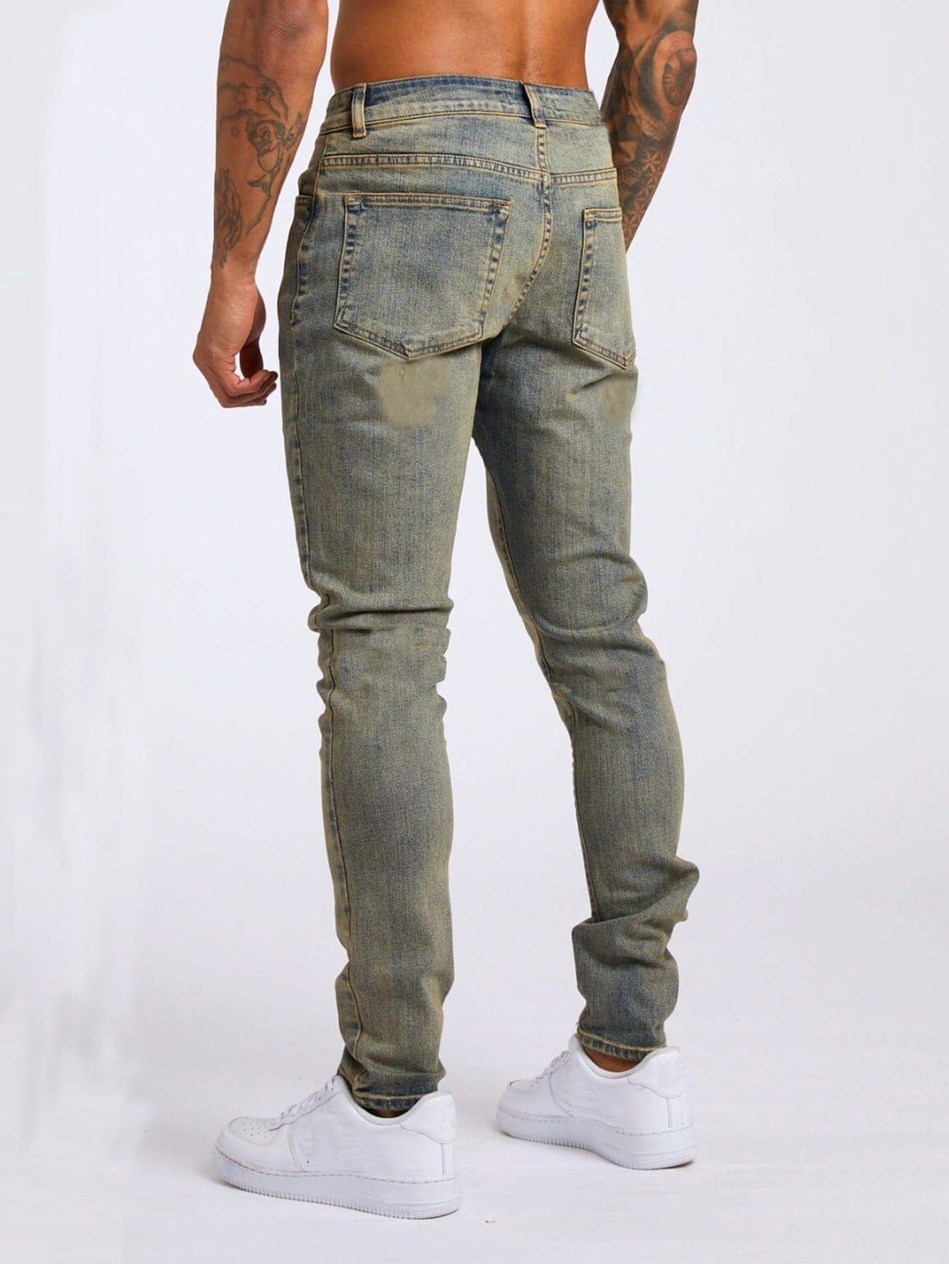 ROMWE Guys Cotton Washed Jeans