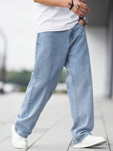 Manfinity Hypemode Men Cotton Slant Pocket Loose Fit Jeans