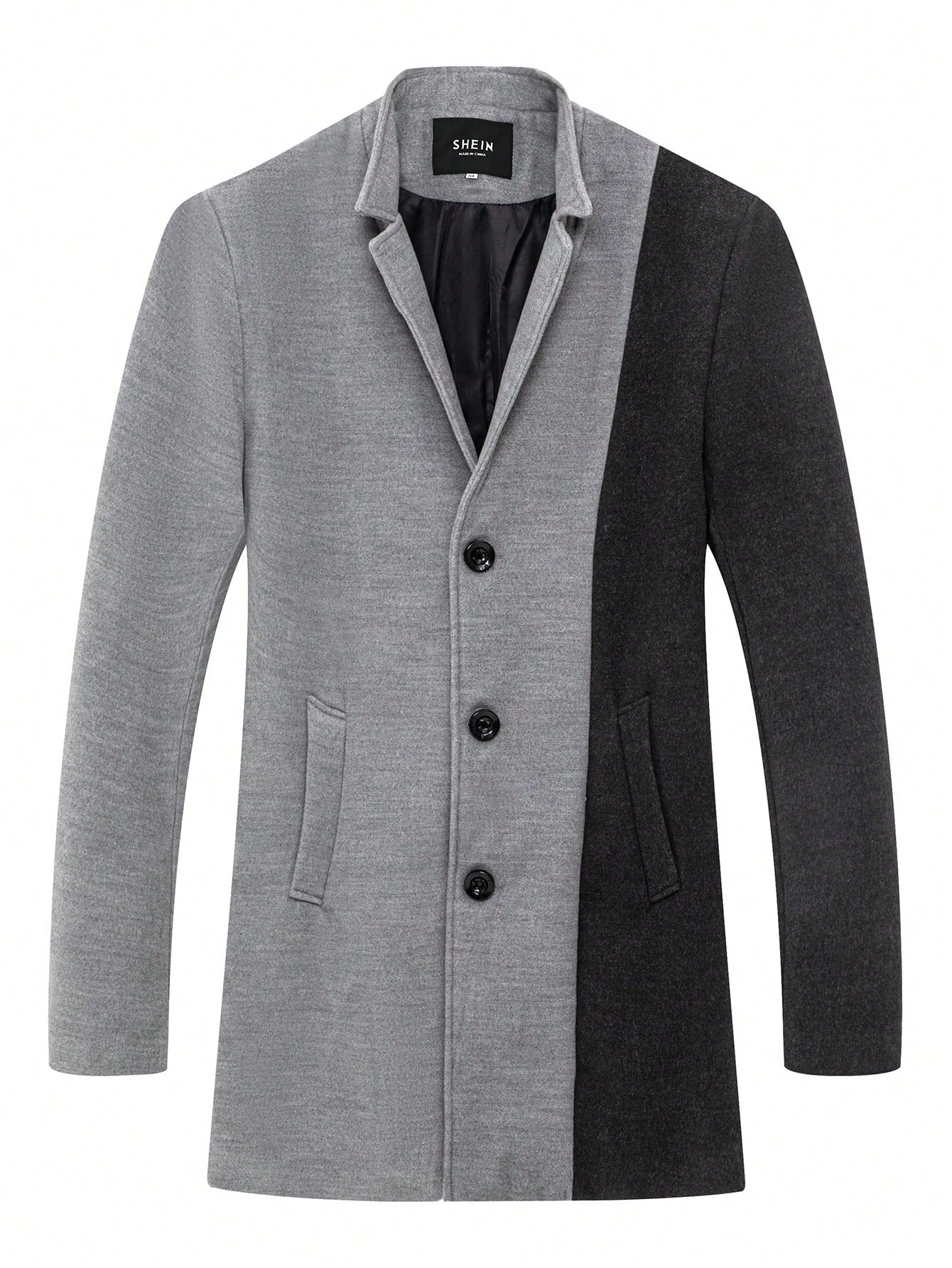 Manfinity Homme Men Two Tone Button Front Overcoat