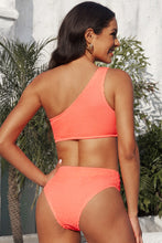 Load image into Gallery viewer, Textured One-Shoulder Bikini Set
