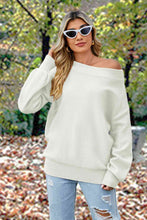 Load image into Gallery viewer, Off-Shoulder  Dropped Shoulder  Sweater
