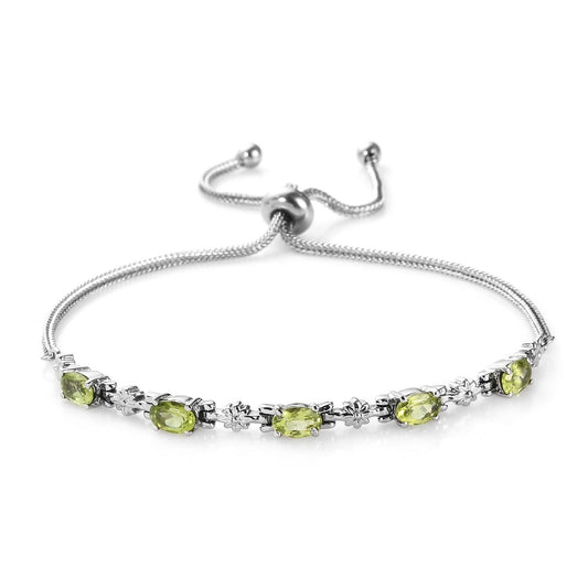 Bolo Bracelet - Peridot Bolo  2.65 ctw